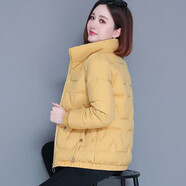 戀人世家棉服女2025新款冬季時尚保暖韓版寬松百搭棉衣女立領顯瘦棉襖外套 MF1/黃色 XL 建議105-120斤