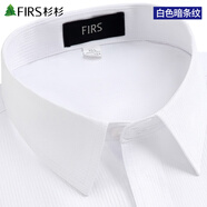FIRS杉杉長袖襯衫男 中年爸爸裝商務正裝時尚格子免燙白襯衣 TCT4051白色暗紋 43