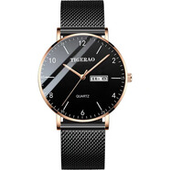 特雷格（TIGERAO）青少年超薄手表男士高中學(xué)生潮流機械表初中生 069黑網(wǎng)金殼