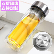 PGY日本進(jìn)口品質(zhì)鋼化玻璃杯防摔打不碎的大號套裝防爆男女隨手保溫出 450ml 鋼本色【-真空底】 男士