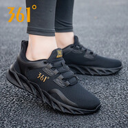 361°男鞋運動(dòng)鞋男秋冬季男款361男鞋輕便休閑鞋子網(wǎng)面透氣大碼跑步鞋 曜石黑/皇冠金2261 40