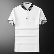 古馳湯米短袖Polo衫男士純棉修身商務(wù)夏裝高端潮牌半袖大碼t恤T 白色 M