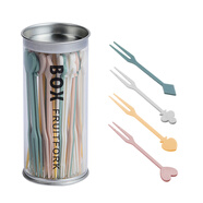 onlycook一次性水果叉 食品級水果簽 蛋糕叉子 甜品叉趣味撲克造型 36支裝