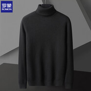 羅蒙（ROMON）品牌高領(lǐng)毛衣男士毛線衣秋冬季新款毛衣純色內(nèi)搭打底針織衫 【款】黑色高領(lǐng) 常規(guī) XL【建議115-130斤】