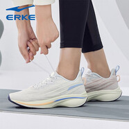 鴻星爾克（ERKE）奇彈3.0運動鞋女子軟底耐磨輕便慢跑鞋網面透氣潮流百搭跑步鞋女 正白/空間裸色005  36