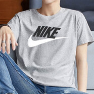 耐克（NIKE）t恤短袖男裝夏季跑步訓(xùn)練健身運(yùn)動(dòng)衫透氣休閑圓領(lǐng)半袖AR4999-013 AR5005-063/灰色白勾/親膚透氣 L
