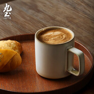 九土 手工日式復古粗陶咖啡杯陶瓷杯子情侶對杯家用馬克杯辦公室茶杯 復古白(可定制寫字)