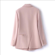 皮爾卡丹（pierre cardin）休閑小西裝外套女2023春秋季新款韓版寬松短款西服女士職業(yè)裝上衣 粉色 XL （125-140斤）