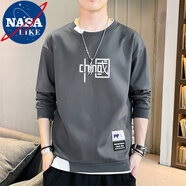 NASALIKE衛衣男情侶裝上衣男裝潮流春秋休閑圓領(lǐng)學(xué)生時(shí)尚大碼春裝男裝衣服 711灰色 XL/175