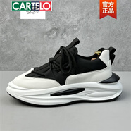 卡帝樂(lè )鱷魚(yú)（CARTELO）歐洲站男鞋2025新款厚底增高老爹鞋時(shí)尚運動(dòng)休閑鞋百搭透氣男潮鞋 白黑標準版 39