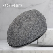 聚美福春夏秋天輕薄款透氣男式遮陽防曬亞麻鴨舌帽中老年爸爸貝雷前進帽 新灰色 M 可調節(jié)【57-58cm】中號