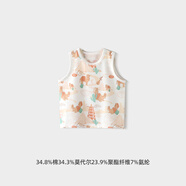 巴厘小豬寶寶背心夏季無袖薄款嬰兒衣服男童T恤女童休閑夏款兒童無袖上衣 沙漠駱駝 73 cm