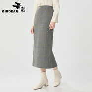 哥弟（GIRDEAR）女裝純羊毛修身直筒包臀半身裙1200373 靜謐灰 M (3碼)
