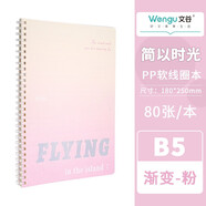 文谷  pp線(xiàn)圈本漸變色 學(xué)生筆記本子韓國小清新可愛(ài)少女簡(jiǎn)約大學(xué)生記事本練習本 加厚手賬本 B5粉色1本