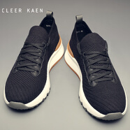 CLEER KAEN男鞋透氣2024春夏季新款厚底增高網(wǎng)面運(yùn)動鞋男士輕便休閑鞋子男 黑色 41