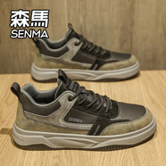 森馬（senma）男鞋2025秋季新款復(fù)古潮流百搭軟底經(jīng)典板鞋男士運(yùn)動(dòng)休閑鞋子男 黑色 41