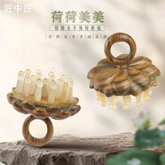 匠中匠匠中匠荷花按摩梳子綠檀木梳頭皮經(jīng)絡(luò)梳羊角梳頭部按摩梳男女禮物