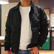 160小個(gè)子X(jué)S小碼男外套秋冬季男士外套特2022秋冬新款美國男裝AF休閑翻領(lǐng)夾克衫工裝純 黑色 M