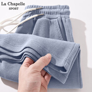 La Chapelle Sport拉夏貝爾短褲女夏季薄款透氣運動百搭華夫格抗皺休閑簡約純色熱褲 藍(lán)色(空白) L /165(推薦115-130斤)