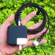 蘋果Macbook M2 M3 M4 Pro數(shù)據(jù)線保護(hù)套30/35/70W電源Air充電器殼 黑色硅膠套+2米珍珠黑線+螺 適用蘋果筆記本61W