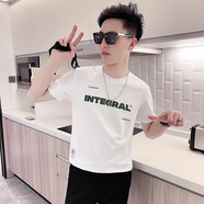 美羅邦（Meloban）夏季純棉短袖T恤男裝修身潮流體恤2025新款痞帥潮牌百搭半袖衣服 白色 S