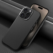 卓魚 蘋果15手機(jī)殼皮套iPhone15ProMax防摔保護(hù)套皮質(zhì)全包硅膠軟殼高檔商務(wù)輕奢卡拉夫紋后蓋 【黑色】素皮 蘋果15plus