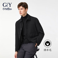 金利來GY服飾單夾克男翻領(lǐng)單茄克時尚休閑男士上衣外套 黑色 3XL 
