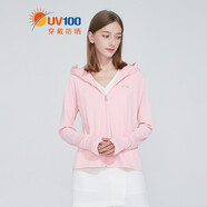 UV100防曬衣女夏戶外騎行輕薄防紫外線透氣寬松年新款長袖防曬服21572 淺粉桃-遮蔽率98.53% S