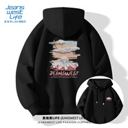 JEANSWEST LIFE真維斯320g重磅連帽衛(wèi)衣男顯瘦百搭男士寬松外套情侶戶外潮牌上衣