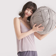 芬騰吊帶睡衣女夏季薄款冰絲涼感可外穿V領(lǐng)胸墊一體家居服 722丁香紫【單肩帶】 單上衣 M 【建議80-100斤】