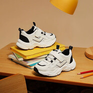 PONY 波尼 兒童兒童兒童運動(dòng)戶(hù)外跑步鞋 透氣耐磨舒適 百搭老爹 234K1MD53BK 白/黑 34 適合腳長(cháng)約211~220mm