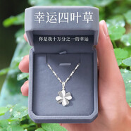 愛(ài)情故飾一貝子項(xiàng)鏈女S925銀鎖骨鏈一輩子白貝母吊墜送女友生日情人節(jié)禮物 XL017四葉草項(xiàng)鏈 一條