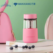 萬(wàn)象單層玻璃杯女士可愛(ài)加厚小巧便攜簡(jiǎn)約水杯防燙清新學(xué)生隨手杯 U164桃粉色-320ML