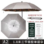 傾城 釣魚傘萬向防雨曬雙層垂折疊戶外地插遮陽釣傘 A款樹枝色1.8米三節(jié)萬向