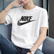 耐克（NIKE）短袖男裝夏季新款純棉針織寬松透氣時(shí)尚舒適圓領(lǐng)運(yùn)動(dòng)T恤AR5005 AR5005-101/經(jīng)典白黑/純棉親膚 2XL