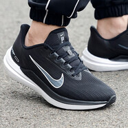 耐克（NIKE）官方艦店男鞋夏季新款運動鞋AIR ZOOM WINFLO氣墊緩震透氣跑步鞋 店長推薦/AIR WINFLO 9/黑色 42.5