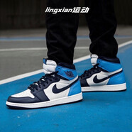 耐克（NIKE）aj1男鞋女鞋 air jordan 1 high板鞋男女休閑運(yùn)動(dòng)高幫籃球鞋 575441/555088-140 北卡藍(lán) 38