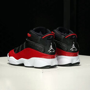 耐克（NIKE）AJ六冠王男鞋Air Jordan 6 Rings AJ6休閑籃球鞋緩震運動(dòng)休閑鞋 322992-060黑紅六冠王 41