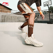 李寧（LI-NING）反伍BADFIVE4.5籃球鞋反伍4中幫男25年新款透氣運(yùn)動(dòng)鞋 米白色-3 反伍4.5 42 (265mm)