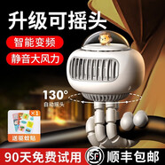 RingKe【可驅(qū)蚊】嬰兒車小風(fēng)扇無葉便攜式寶寶推車電扇兒童車自行車靜音usb充電八爪魚水母兒童吹輔食 皓月白【搖頭款】3600mAh