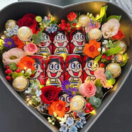 鮮花情六一兒童節同城零食旺仔果凍養樂(lè )多花束禮盒送男女朋友老婆禮物 旺仔巧克玫瑰花禮盒 同城配送 支持預約日期