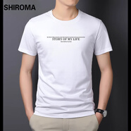 SHIROMA短袖T恤男2024夏季涼感半袖潮流字母印花圓領(lǐng)正肩體恤衫 19307白色 M (適合90-110斤)