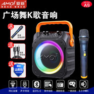 夏新（Amoi） A9收音機老人插卡充電便攜式藍牙播放器錄音機小音箱戶(hù)外MP3播放器U盤(pán)音樂(lè )播放器 炫彩藍牙音箱+無(wú)線(xiàn)話(huà)筒+腰帶