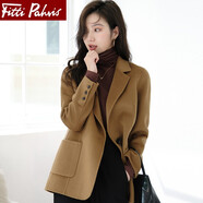 Fitti Pahris輕奢毛呢大衣女2024冬季新款氣質(zhì)修身顯瘦時尚毛呢外套女 晚秋駝【品牌大衣】 L 116-125斤
