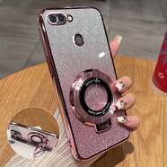 歐米滋oppor15手機殼oppo透明R15夢(mèng)境版保護硅膠套or全包防摔0pp0r15支架軟殼標準版超薄男女高級感新款 【閃粉-玫瑰金】透明電鍍+全屏膜+同款支架 OPPO R15夢(mèng)鏡版