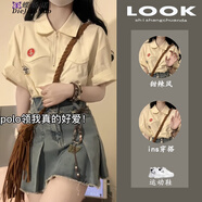 蝶嬌諾（DIEJIAONUO）連衣裙女裝2025年夏季新款韓版甜辣妹小個子學院風穿搭牛仔短裙子 上衣+裙子 M