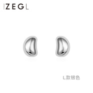 ZEGL金色999純銀小豆丁蝴蝶耳釘養耳新款送女朋友禮物情人節生日 小豆丁銀色 999純銀+品牌禮盒