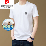 皮爾卡丹（pierre cardin）純棉短袖t恤男夏季新款寬松休閑純色圓領(lǐng)半袖體恤衫針織 白色 S 105