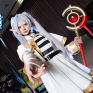 萌奇堡芙莉蓮cos服全套 精靈耳動(dòng)漫芙莉蓮cosplay卡通動(dòng)漫二次元周邊 cos服+法杖+假發(fā)+定制靴子【備注碼數不退換】 S(體重75-90斤)