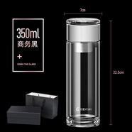壹滴水（edish）雙層玻璃杯便攜水晶杯子男士商務(wù)泡茶杯過(guò)濾禮品定制 鋼本色 350ml